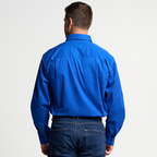 KILCOY | Mens Half Button Long Sleeve Work Shirt - Royal