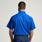 KILCOY | Mens Half Button Short Sleeve Work Shirt - Royal