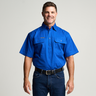 KILCOY | Mens Half Button Short Sleeve Work Shirt - Royal